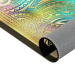 Iridescent Area Rug, Polynesian Art Carpet, Chenille Area Rug for Bedroom in 3 sizes | 100534