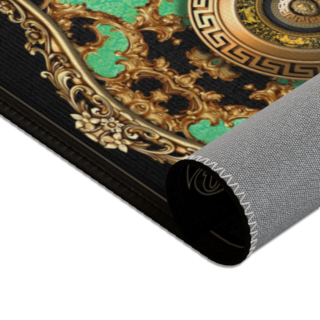 Opulence of Sicily Green Area Rug, Available in 3 sizes | 100340