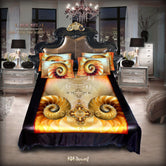 Devarshy Luxurious Decorative Spirals Digital print King-size Designer Bedsheet Set