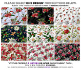 Red Poinsettia Apparel Fabric 3Meters+, 9 Designs | 8 Fabrics Option | Fabric By the Yard | 070
