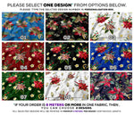 Poinsettia Floral Apparel Fabric 3Meters+, 9 Designs | 8 Fabrics Option | Fabric By the Yard | 070