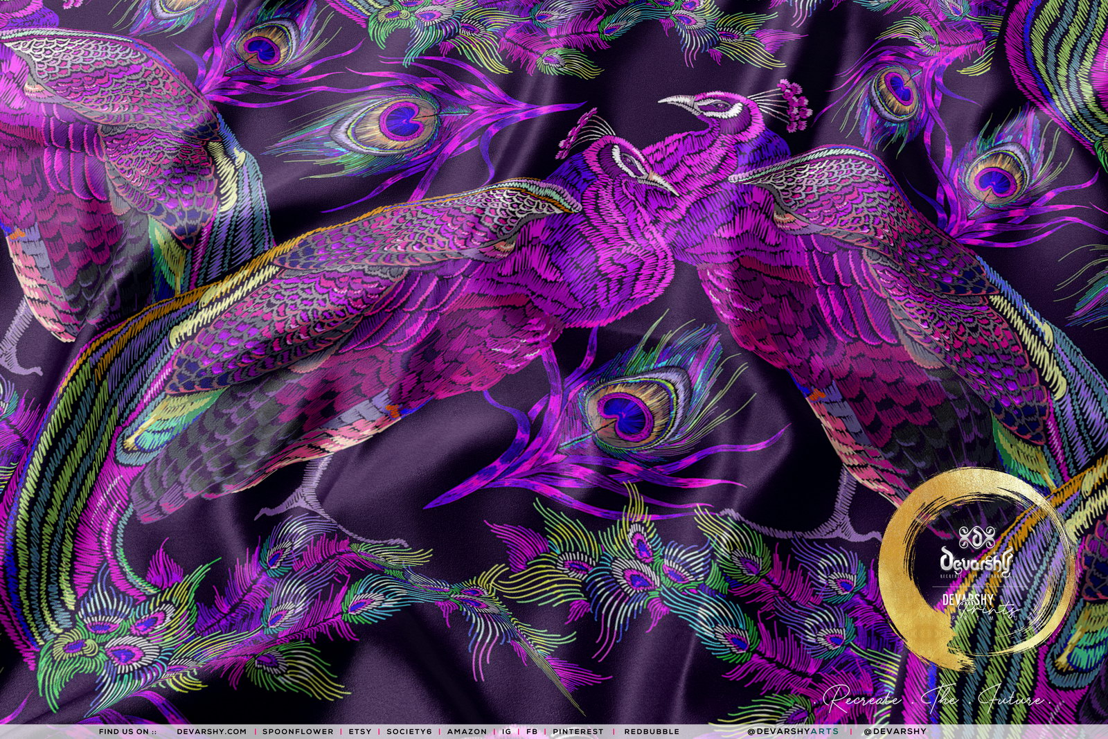 PEACOCK Print Upholstery Fabric 3meters 4 Colors & 12 Furnishing Fabrics Peacock Fabric By the Yard | D20029