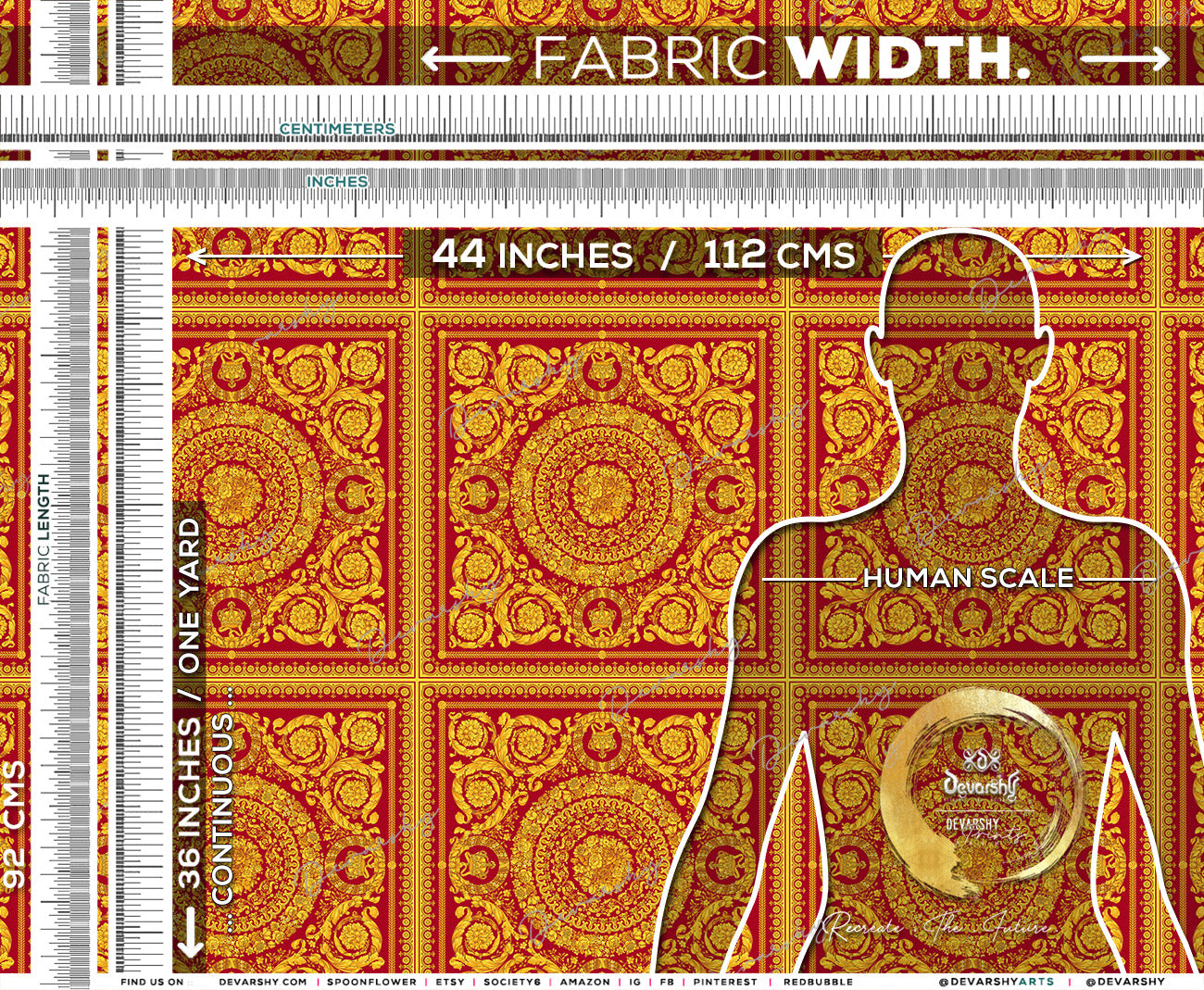 Opulent Gold Apparel Fabric 3Meters+, 9 Designs | 8 Fabrics Options | Baroque Fabric By the Yard | 023B