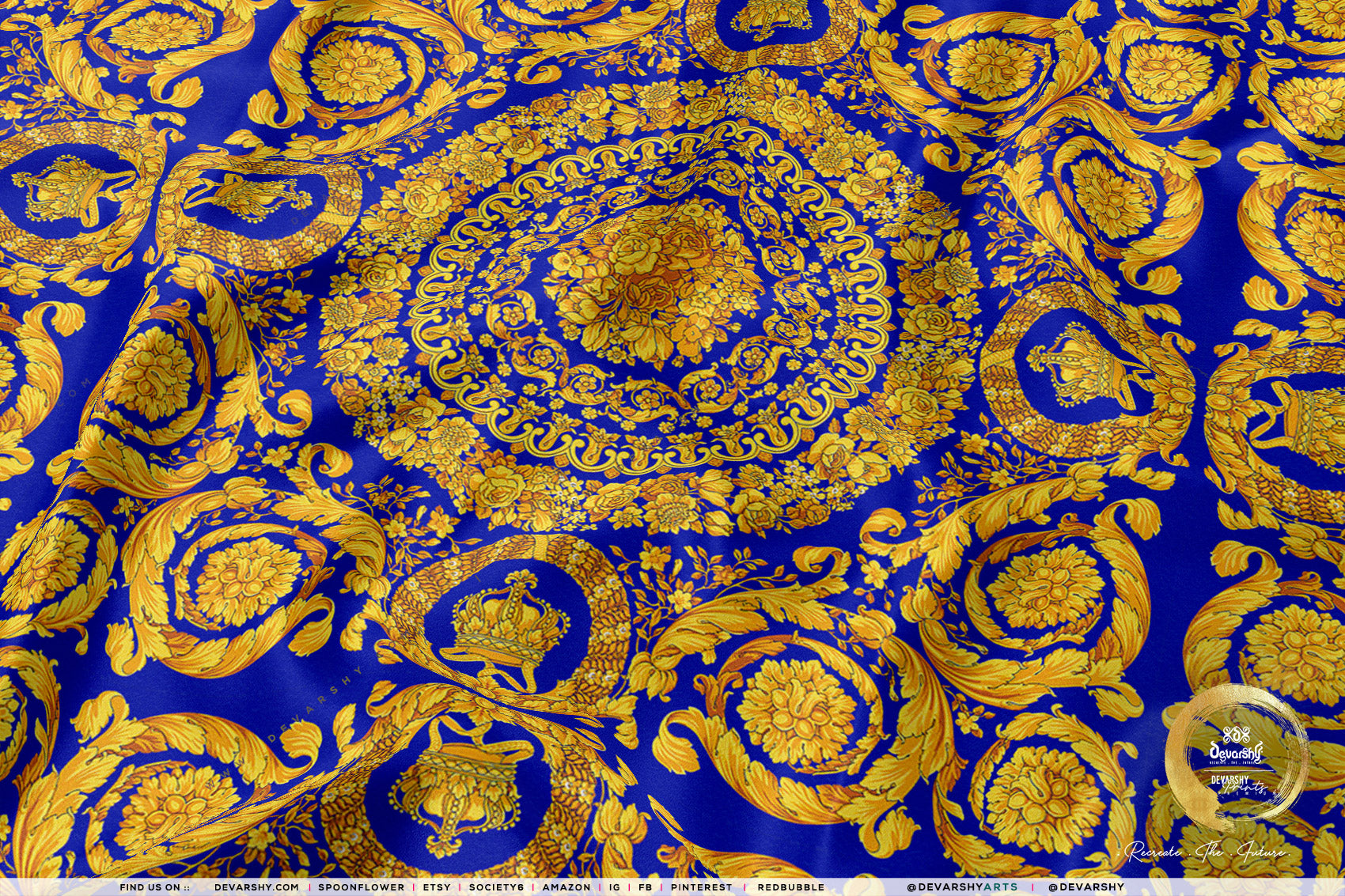 Opulent Gold Apparel Fabric 3Meters+, 9 Designs | 8 Fabrics Options | Baroque Fabric By the Yard | 023B