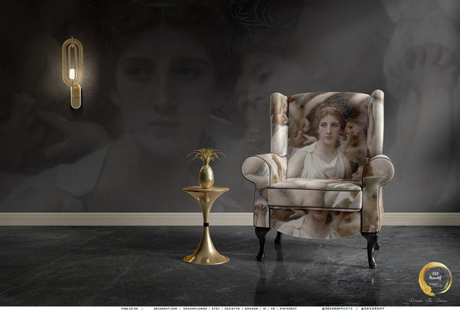 Bouguereau Lassaut Upholstery Fabric 3meters 4 Designs & 12 Fabric Options Classical Art Fabric by the Yard | D20053