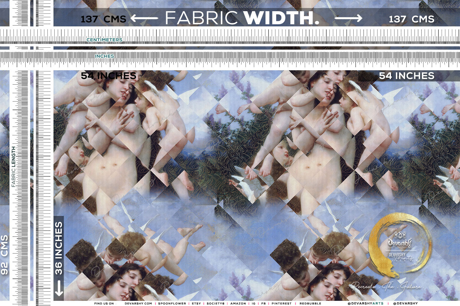Le Printemps Art Upholstery Fabric 3meters in 4 Styles Designs & 12 Furnishing Fabrics Classical Art Fabric by the Yard | 014