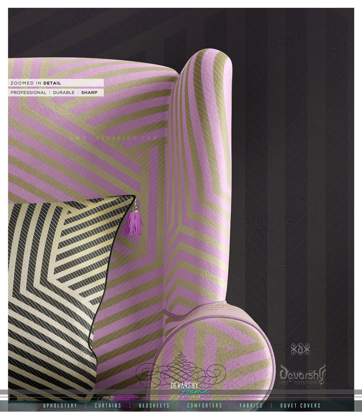 Trifurcate Pattern Upholstery Fabric 3meters 4 Colors & 12 Furnishing Fabrics Abstract Fabric By the Yard | D20095