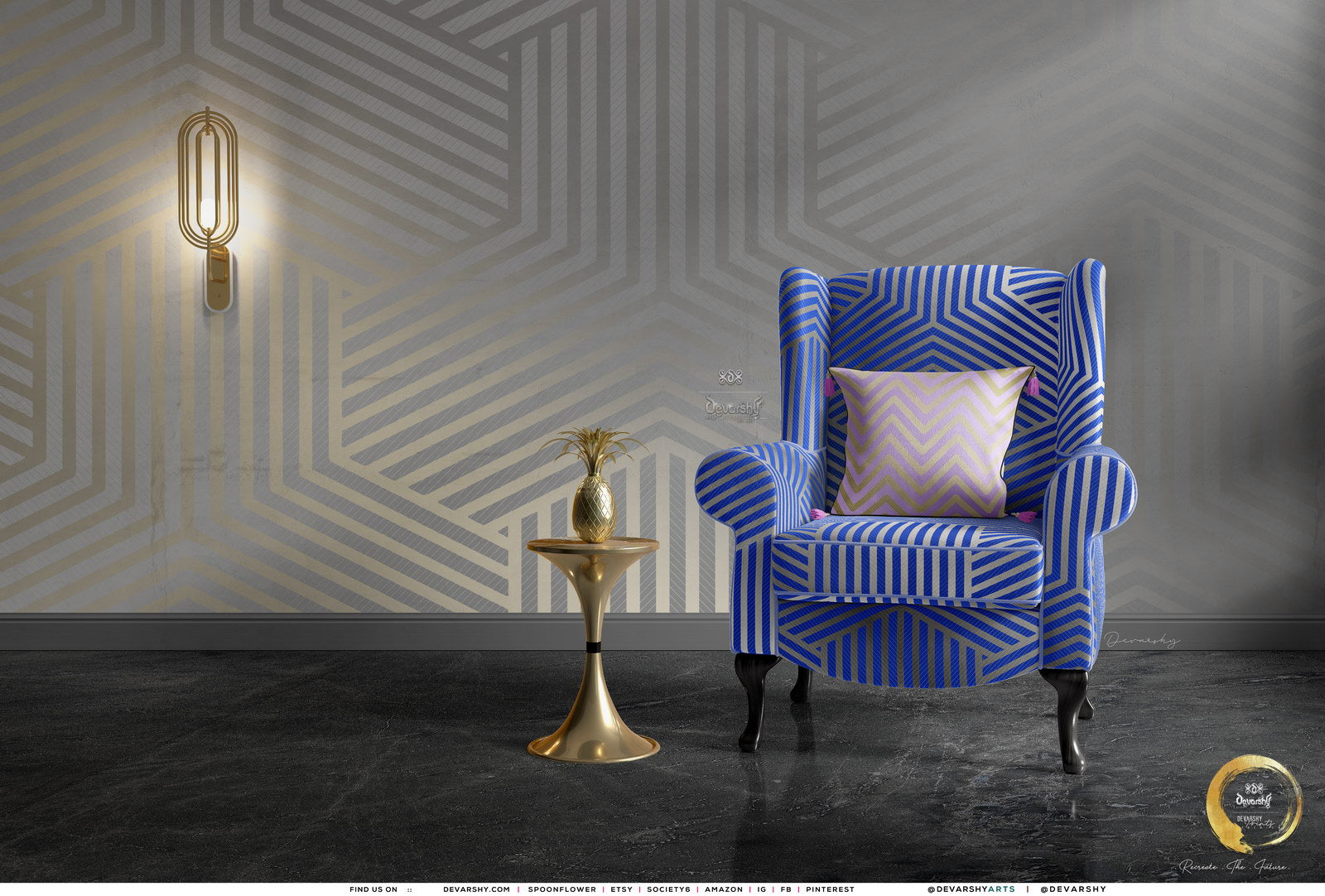 Trifurcate Pattern Upholstery Fabric 3meters 4 Colors & 12 Furnishing Fabrics Abstract Fabric By the Yard | D20095