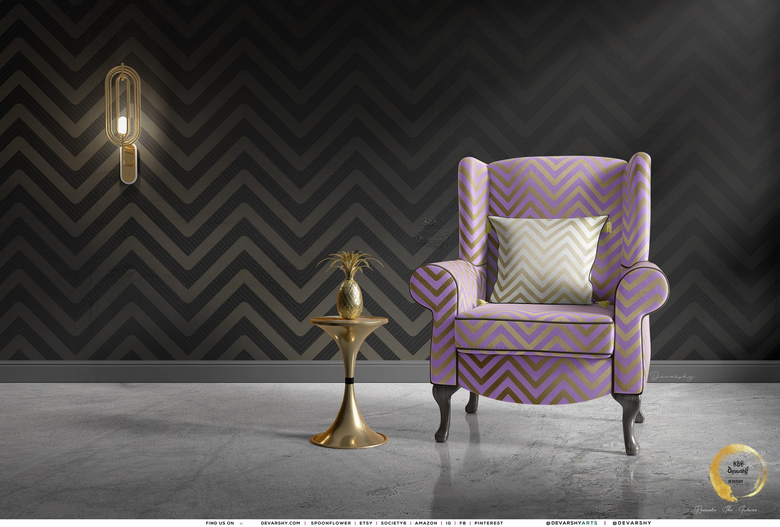 Chevron Upholstery Fabric 3meters 4 Colors & 12 Fabric Options Zigzag Pattern Furnishing Fabric by the yard | D20096