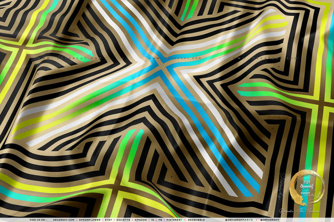 Tronified Upholstery Fabric 3meters 4 Colors & 12 Furnishing Fabrics Colorful Abstract Fabric By the Yard  | 016