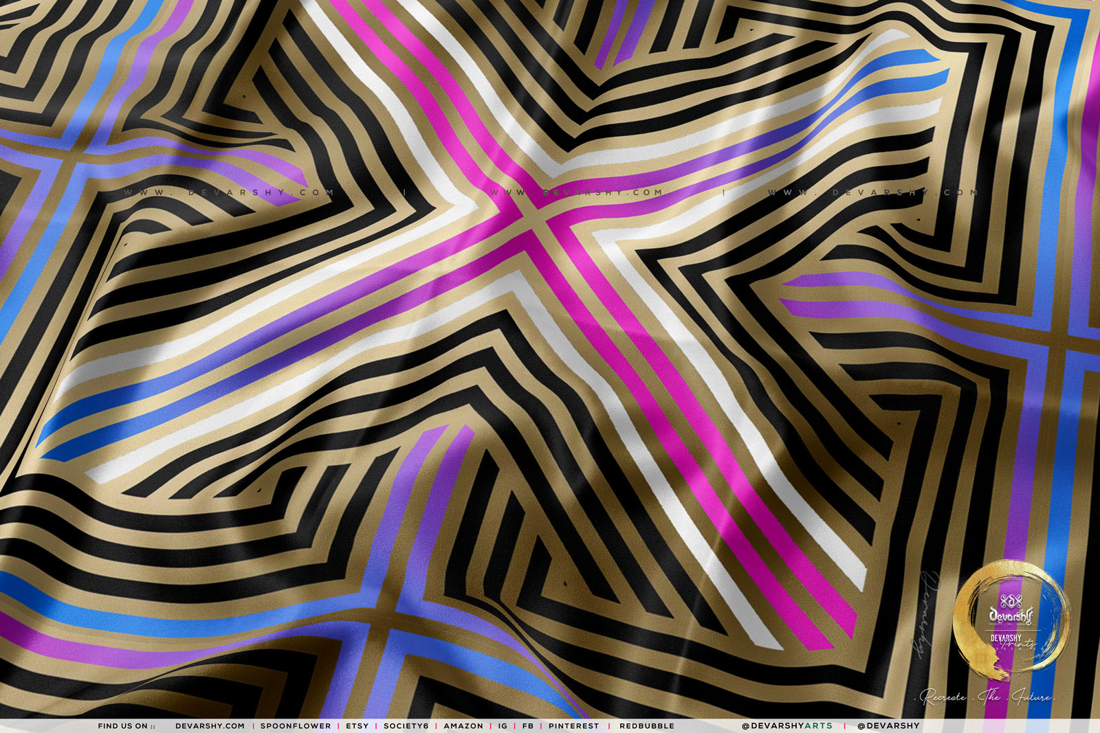 Tronified Upholstery Fabric 3meters 4 Colors & 12 Furnishing Fabrics Colorful Abstract Fabric By the Yard  | 016