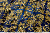 Golden Lion Blue Upholstery Fabric 3Meters 12 Furnishing Fabric Options Baroque Lion Fabric By the Yard | D21040