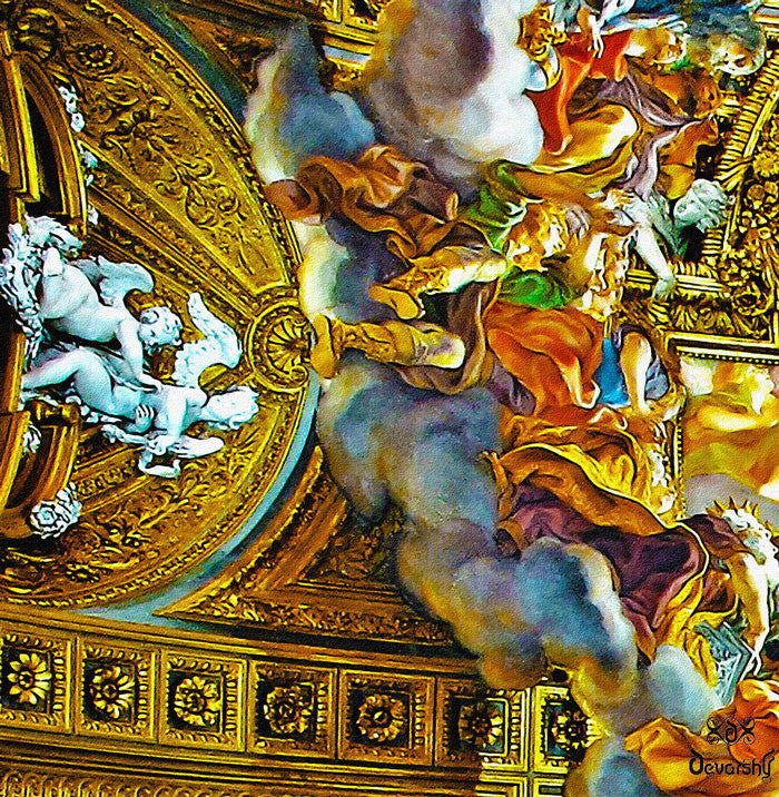 The Mystical Lamb Painting Premium Curtain Panel, 2 Fabrics - 1004.