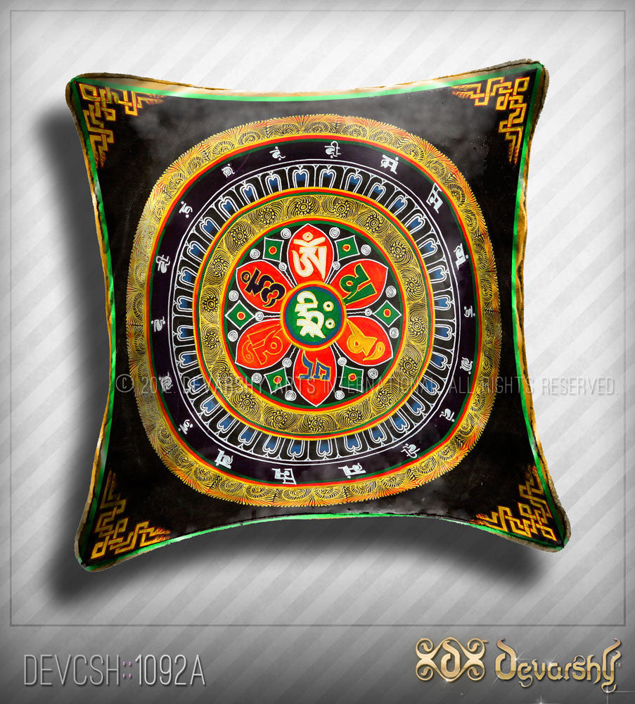NIRVANA Devarshy Artistic Tibetan Thangka Painting Velvet Square Pillow Cover 2pcs