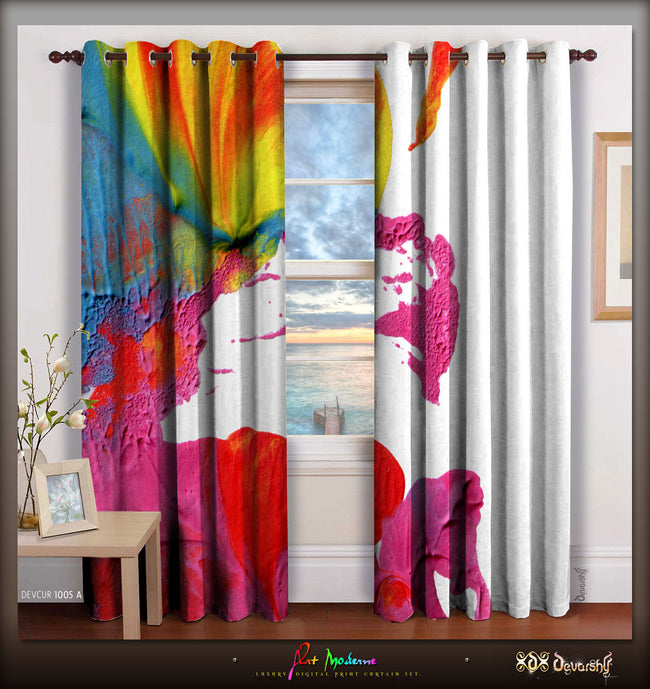 Splashes of Colors Premium Whiteout Curtain Panels, 2 Pcs - 1005A.
