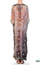 Devarshy Designer Digital print Luxury Crystals Ornate Long Embellished Kaftan -1047A , Apparel - DEVARSHY, DEVARSHY
 - 3