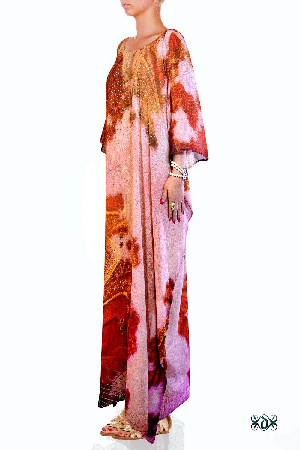 Devarshy Designer Elegant Mona Lisa Design Long Embellished Kaftan -1079 , Apparel - DEVARSHY, DEVARSHY
 - 2