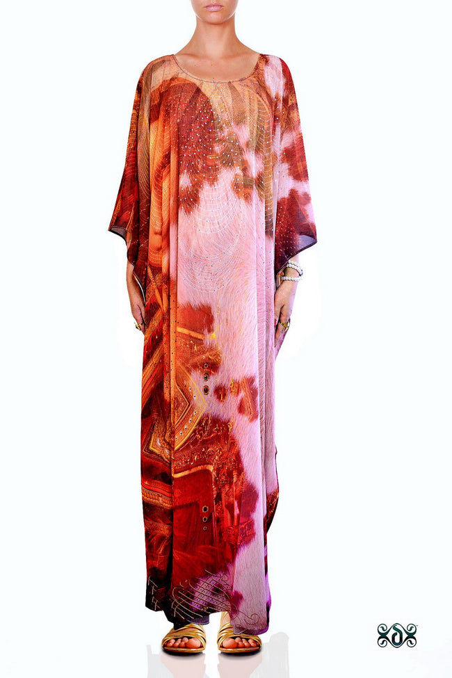 Devarshy Designer Elegant Mona Lisa Design Long Embellished Kaftan -1079 , Apparel - DEVARSHY, DEVARSHY
 - 1