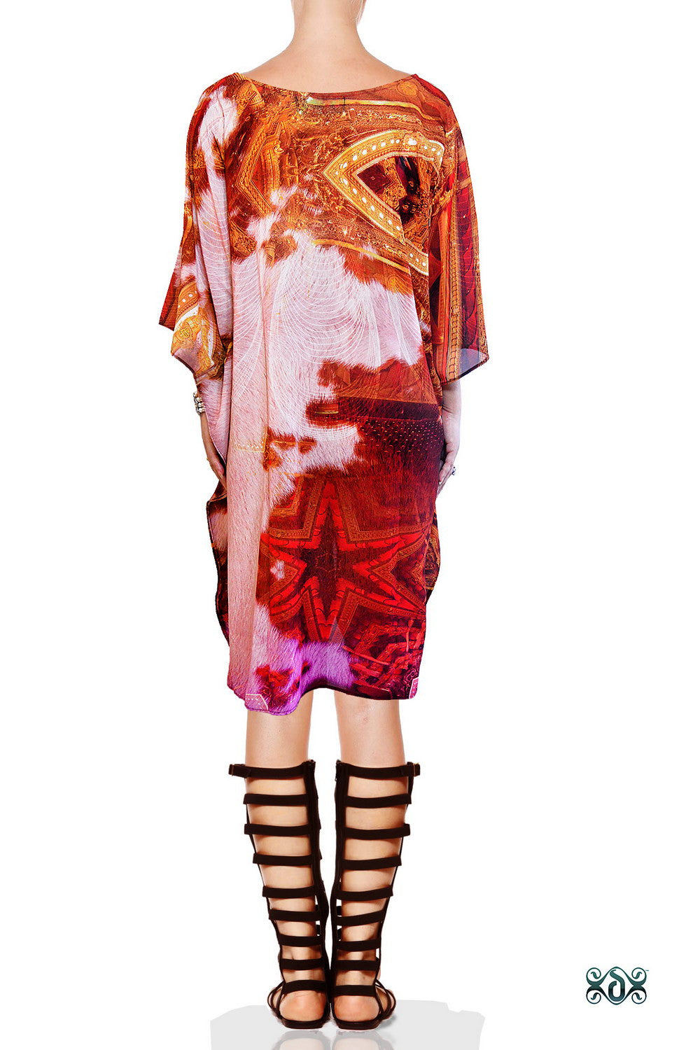 Devarshy Designer Elegant Mona Lisa Design Short Embellished Kaftan -1079 A , Apparel - DEVARSHY, DEVARSHY
 - 3