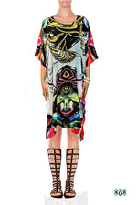 ART MODERNE Artistic Colors Devarshy Pure Silk Short Embellished Kaftan - 1081A
