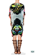 ART MODERNE Artistic Colors Devarshy Pure Silk Short Embellished Kaftan - 1081A