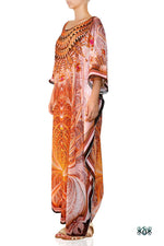 Devarshy Designer Digital Print Beautiful Long Embellished Beachwear Kaftan - 1090A , Apparel - DEVARSHY, DEVARSHY
 - 2