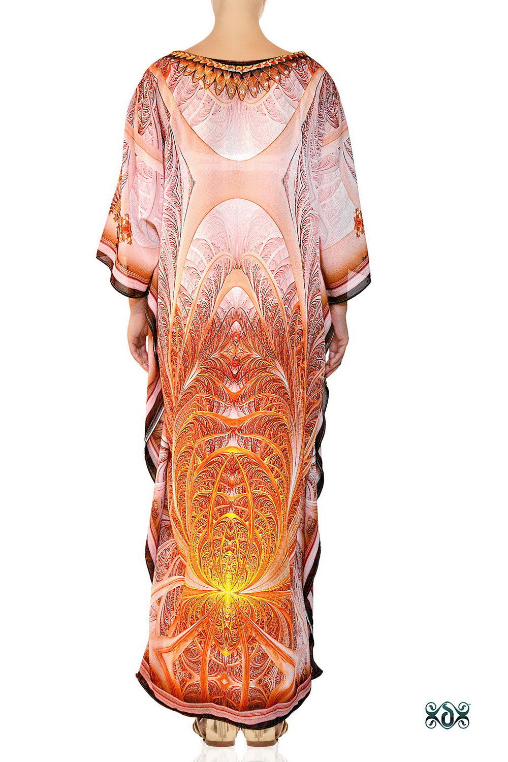 Devarshy Designer Digital Print Beautiful Long Embellished Beachwear Kaftan - 1090A , Apparel - DEVARSHY, DEVARSHY
 - 3