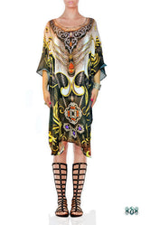 AURUM 79 Gradient Ornate Devarshy Embellished Short Georgette Kaftan - 1105D