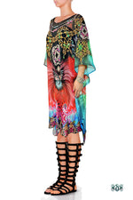 AERO-TERRANIUS Decorous Contrast Devarshy Short Georgette Kaftan - 1106A