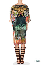 AERO-TERRANIUS Swirling Terrains Devarshy Short Georgette Kaftan - 1106C