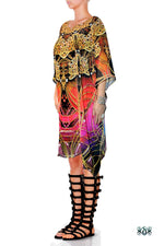 Aurum 79 Golden Intricate Devarshy Embellished Short Georgette Kaftan - 1113B