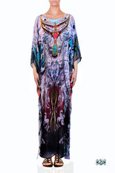 AERO-TERRANIUS Gradient Waves Devarshy Crystals Embellished Long Kaftan - 1114C