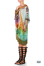 CRYSTALLIUS Celestial Crystalline Devarshy Fringes Short Kimono Jacket - 1096B