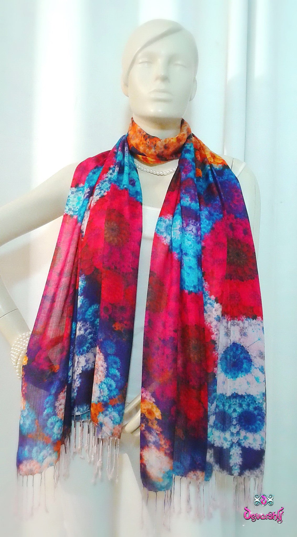 MICROCOSMOS Beautiful Vibrant Devarshy Printed Long Stole - 1076A.