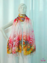 LA FUTURISMO Artistic Gradient Devarshy Printed Long Viscose Stole - 1078C