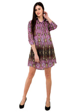 ART NOUVEAU Decorative Pink Devarshy Organic Cotton Shirt Dress - 012A