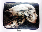 Robotic Digital Fantasy Art Printed Devarshy Quilted Laptop Sleeve.