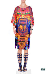 MAASAI-ENGAI Ornamental Violet Devarshy Short Embellished Kaftan -1072A