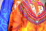 Devarshy Designer Cobalt Blue Animal Print Lion Face Short Embellished Kaftan - 1092D , Apparel - DEVARSHY, DEVARSHY
 - 4
