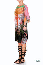 Devarshy Designer Digital Print Paisley Design Short Embellished Kaftan Tunic - 1087C , Apparel - DEVARSHY, DEVARSHY
 - 2