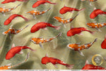 Shoal Of Fish Upholstery Fabric 3meters 9 Designs & 12 Furnishing Fabrics Koi Fish Print Fabric By the Yard | 049