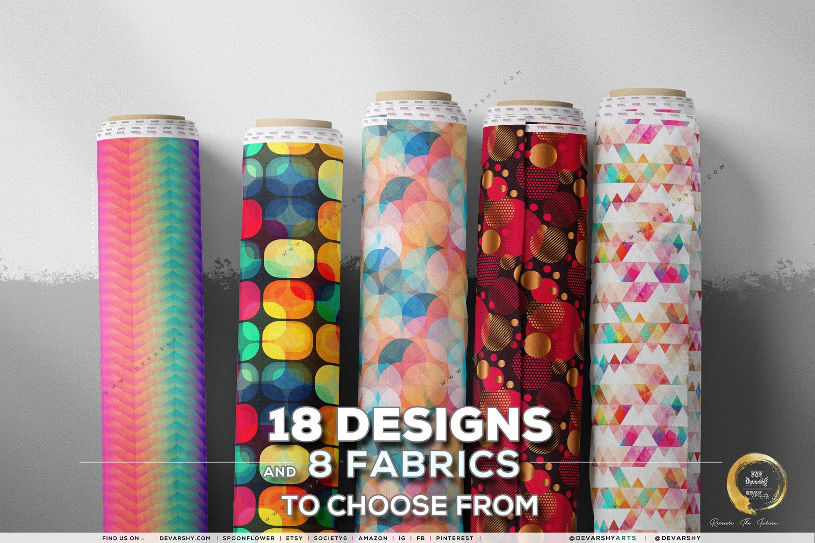 Abstract Apparel Fabric 3Meters+ 9 Designs on 8 Fabric Options Fabric By the Yard | D20257