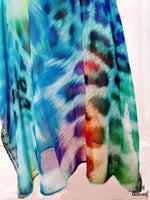 Devarshy Designer Animal print Turquoise Leopard Long Embellished Kaftan Dress - 006 , Apparel - DEVARSHY, DEVARSHY
 - 6