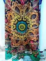 Devarshy Digital print Turquoise Bohemian Design Long Embellished Kaftan - Cyan , Apparel - DEVARSHY, DEVARSHY
 - 6
