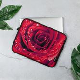 Red Rose Laptop Bag, Floral Print Laptop Sleeve, Lightweight Laptop Case, Floral Laptop Pouch, PF - 1013