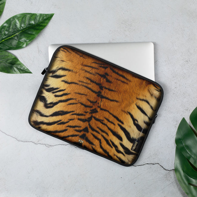 Tiger Print Laptop Sleeve, Animal Print Pouch, Tiger Skin Laptop Bag, Lightweight Laptop Case, PF - 1018