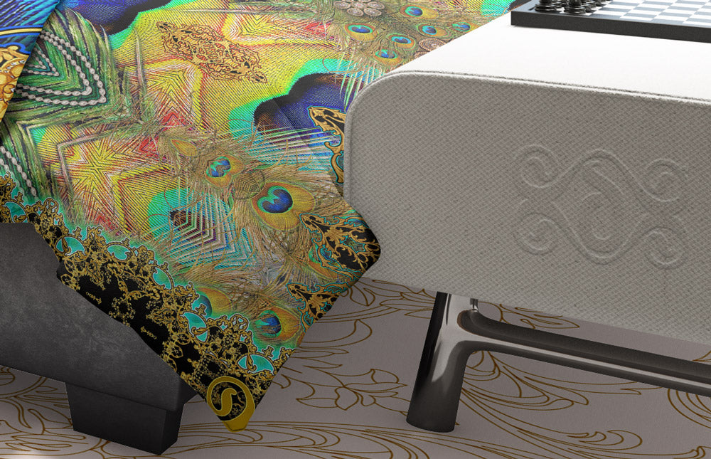 Royal Peacock Printed Duvet Cover, Twin, Queen, King Size Bedding, Luxury Bed Linen, Devarshy Home