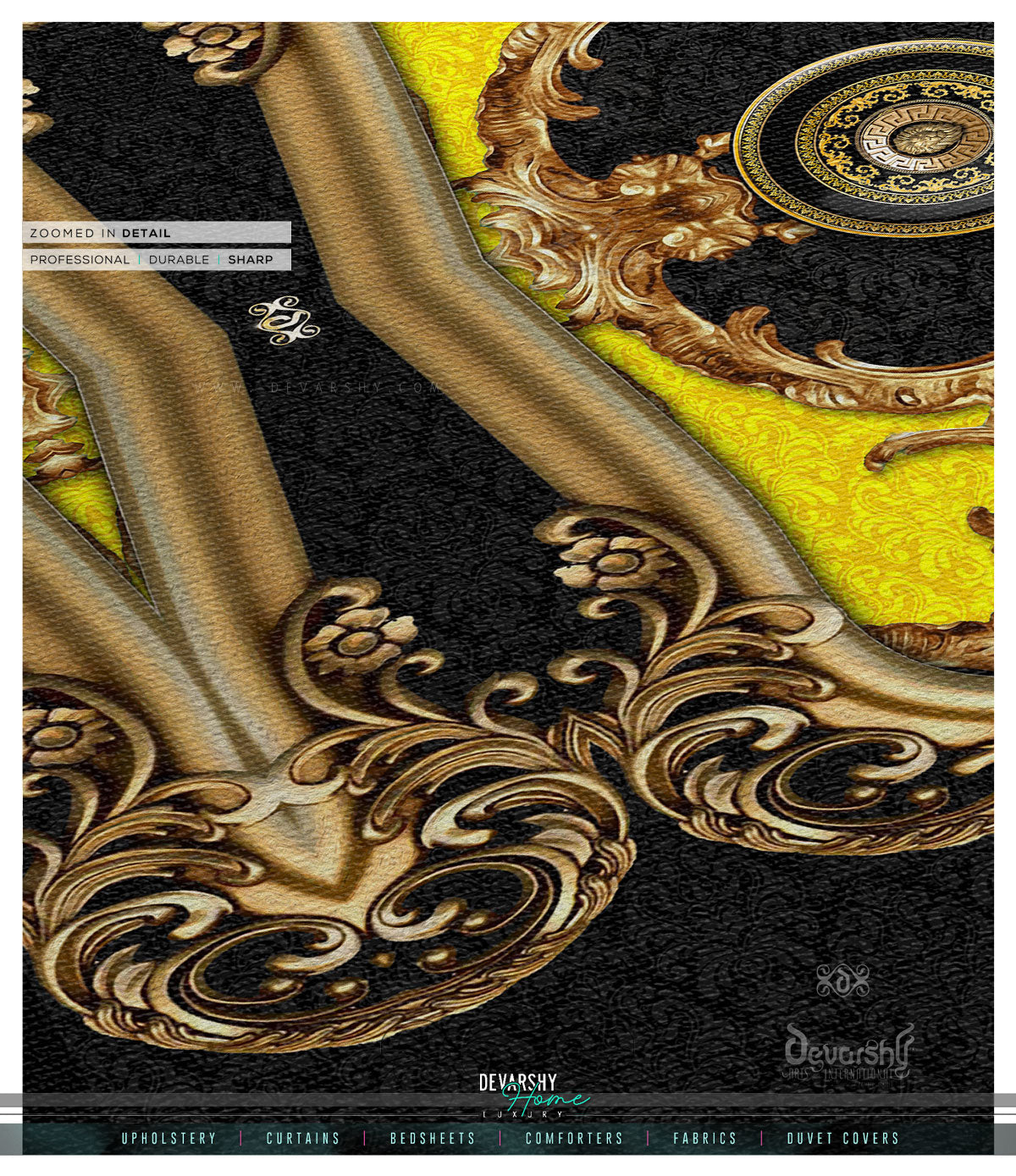 Opulence of Sicily Yellow Area Rug, Available in 3 sizes | 100336