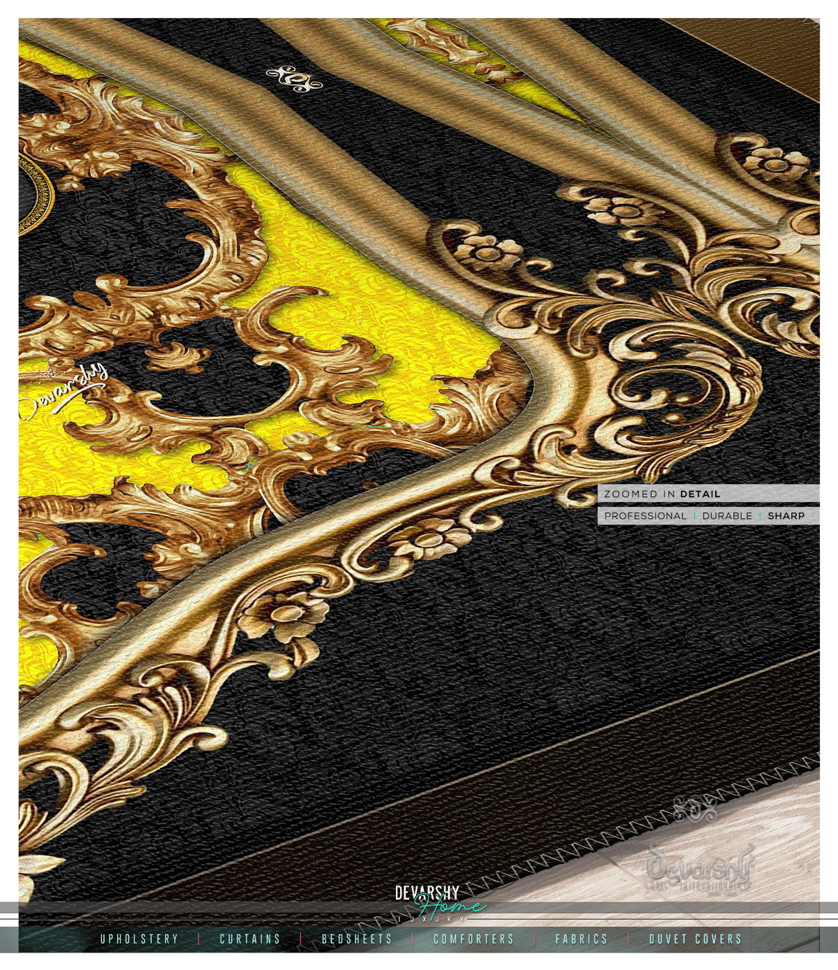 Opulence of Sicily Yellow Area Rug, Available in 3 sizes | 100336