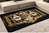 Opulence of Sicily Black Area Rug, Available in 3 sizes | 100337